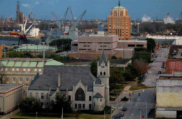 Aerial view of Downtown Beaumont