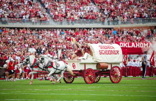 The Sooner Schooner on the Football field