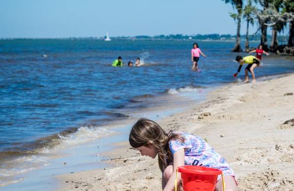 Swimming Lake Pontchartrain in Fontainebleau State Park