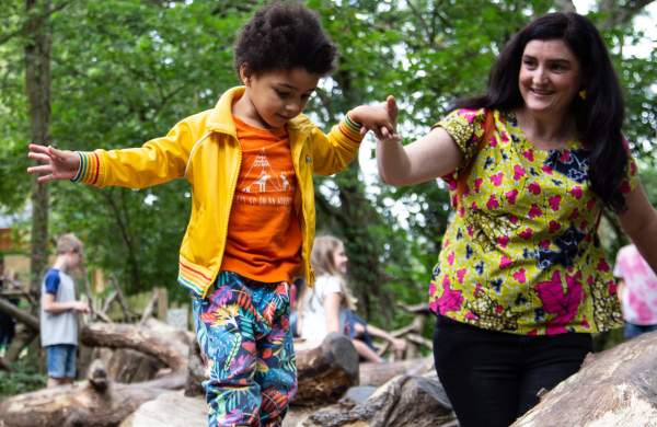 Family playing outside at Bristol Zoo Project - credit Bristol Zoo Project