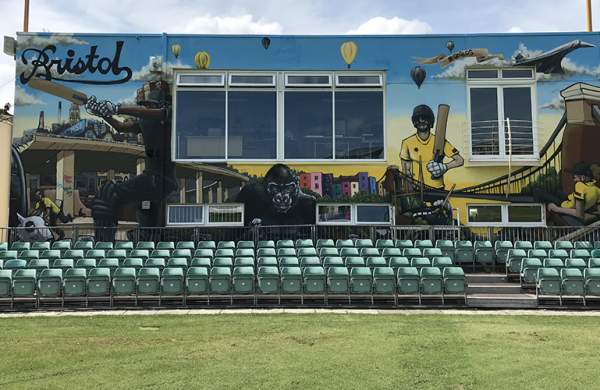 Silent Hobo mural at the Bristol County Cricket Ground  - credit Silent Hobo