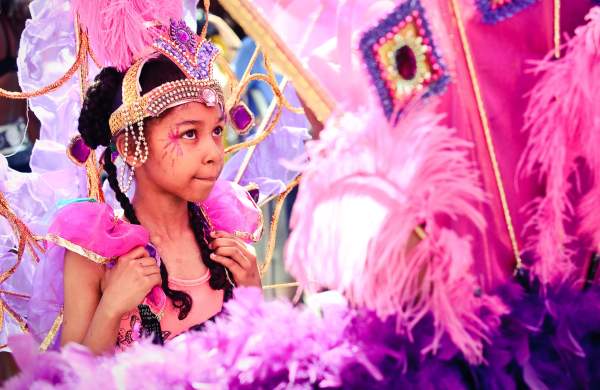 A young girl in the parade during St Paul's Carnival in East Bristol