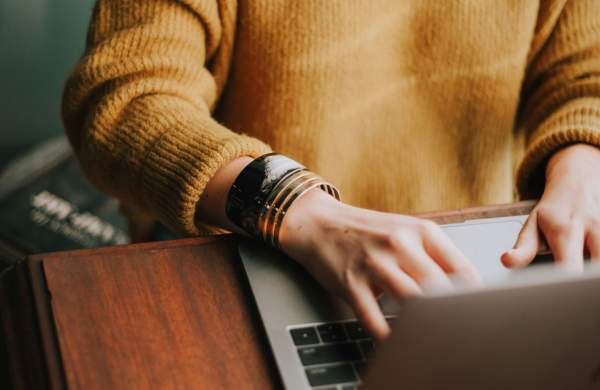 Stock Image Woman and Laptop