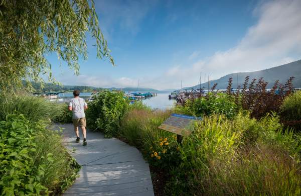 Runner along Otsego Lake