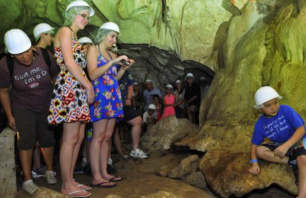 Green grotto caves Family photo