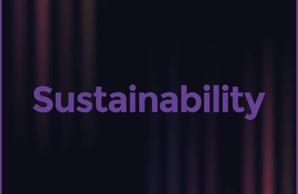 A graphic that reads 'sustainability'