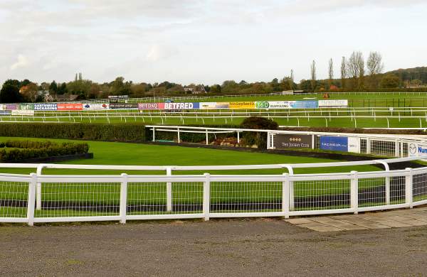 Horse race course track with fences at Market Rasen