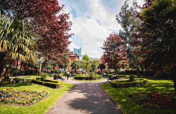 Green square in Manchester