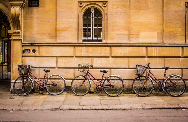 Bicycles outside of Trinity Hall