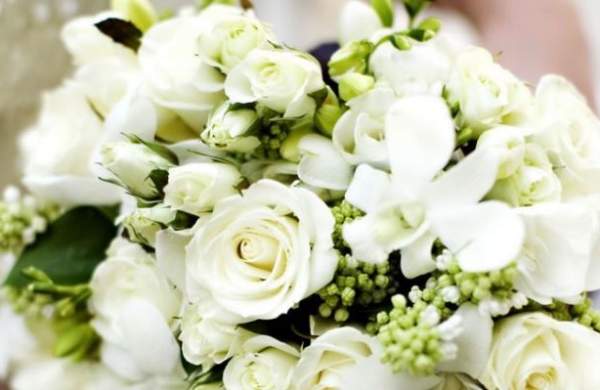 A white wedding bouquet