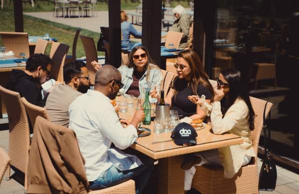 Group of people having lunch