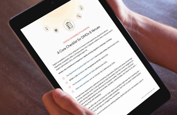 The digital accessibility playbook opened on an iPad.
