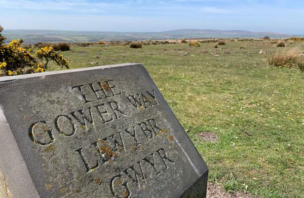 The Gower Way stone in Cefn Brn