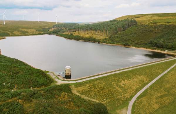 Ariel shot of Lliw Reservoir