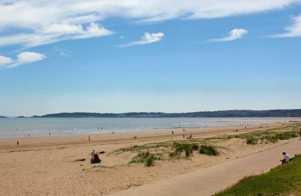 People enjoying Swansea Beach