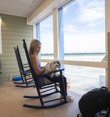 person rocking chair stress relief airport