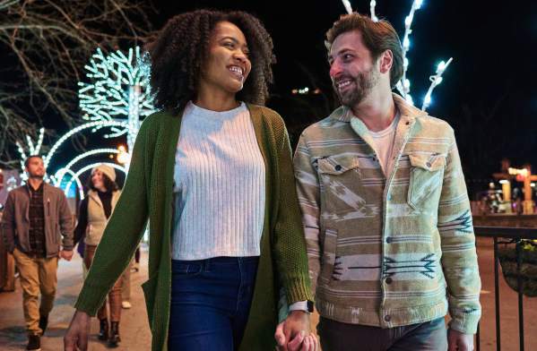 Couple walking downtown Gatlinburg