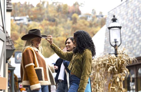 friends outside in village