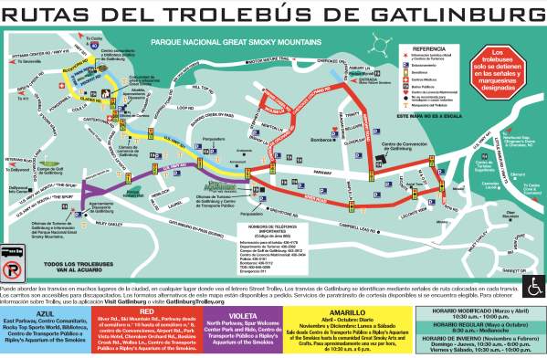 Gatlinburg Trolley in Spanish