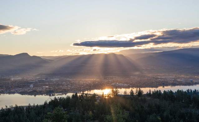 Rays of Sunshine over Kelowna