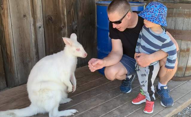 Duane & Son with Kangaroo t Kangaroo Creek Farm