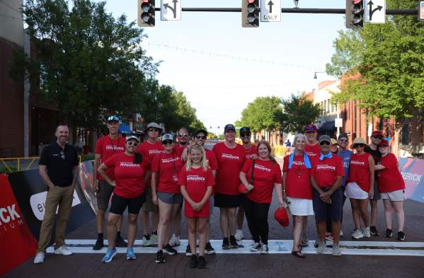 An image of Norman Sports volunteers at the 2025 Maverick Criterium race in Norman, Oklahoma