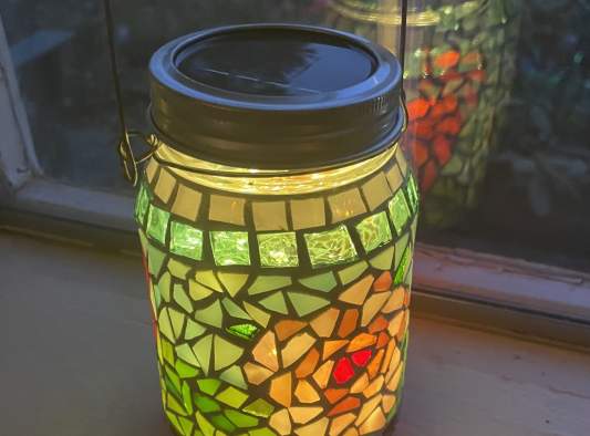 Stained Glass Solar Jars