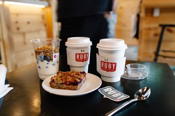 Grab a delicious breakfast and a warm cup of joe at Ruby Cafe in downtown Stevens Point, WI.