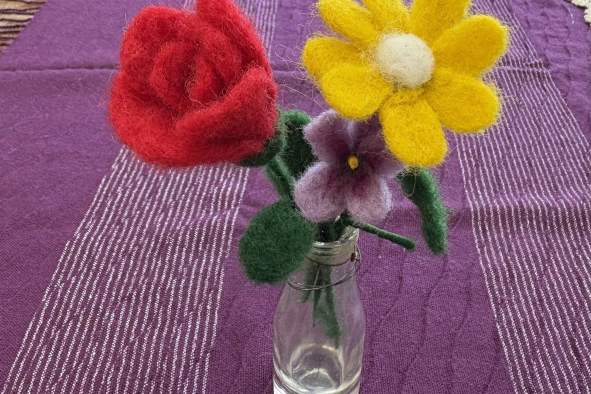 Needle Felted Flowers
