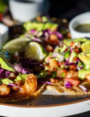Bright fish tacos