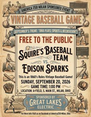 Vintage Baseball Game: Spiegel Grove Squires vs. Edison Sparks
