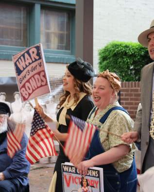 A reenactment of raising money for World War II as a part of the Sestercentennial celebration in St. Charles, MO in 2019