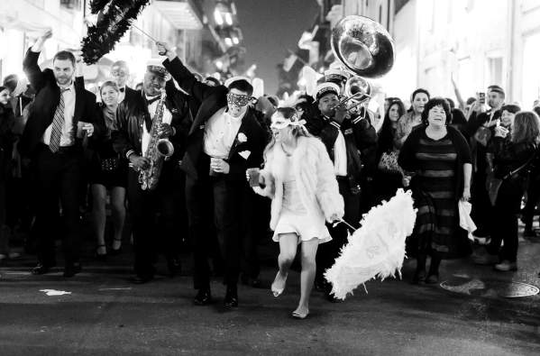 French Quarter wedding second line