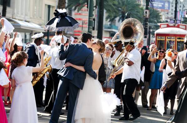 French Quarter bride and groom