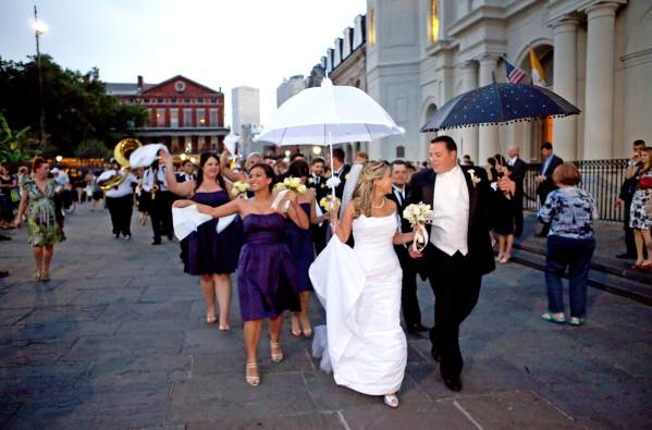 Jackson Square wedding second line