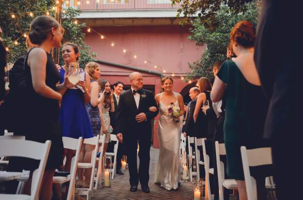 LGBT Bride walking down aisle