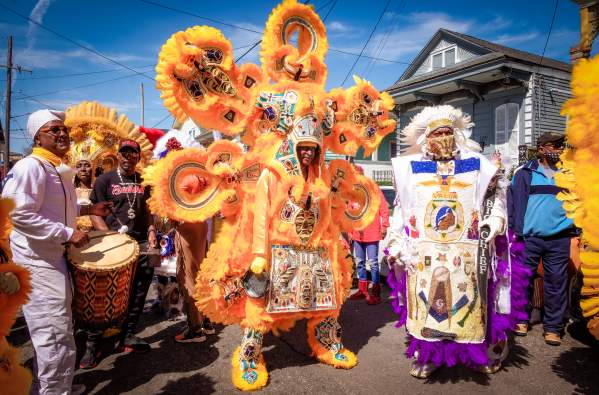 Mardi Gras Indians on Mardi Gras Day