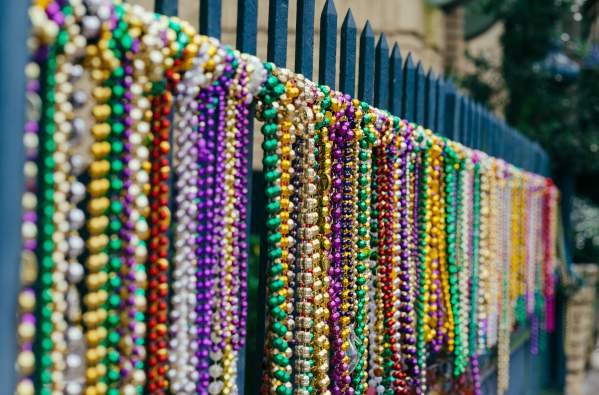 Mardi Gras Bead Fence - Garden District