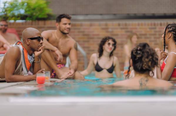 Relaxing at the Virgin Hotel Pool