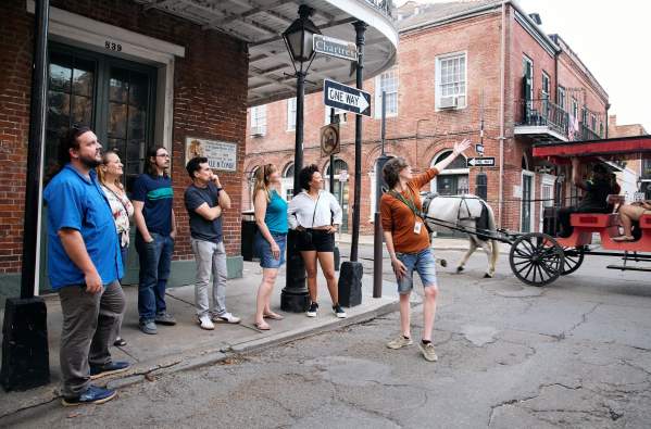 The French Quarter is a must-visit destination for anyone looking to experience the charm and culture of New Orleans. From its vibrant nightlife to its rich history, this iconic neighborhood has something for everyone. Famous for its beads and beers on Bourbon Street, the Vieux Carre's reality far surpasses its Mardi Gras reputation. We’ll show you the real French Quarter beyond Bourbon Street, but we can’t NOT talk about Mardi Gras! Our tour ends at the Presbytere for those who wish to delve deeper into its exhibits for the history and meaning of Mardi Gras and how the city overcame Hurricane Katrina to keep celebrating this centuries-old tradition. Marvel at the stunning architecture of the St. Louis Cathedral, one of the oldest cathedrals in the United States. Wander down Pirate Alley, a narrow way with tales of pirate lore. See homes of literary legends Tennessee Williams and William Faulkner. No tour of the French Quarter would be complete without a stroll down Bourbon Street.