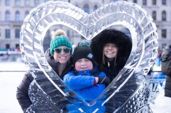 Live Ice Sculpture Carving at the Oval Ice Skating Rink