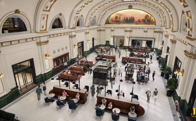 The Grand Hall at Asher Adams rendering