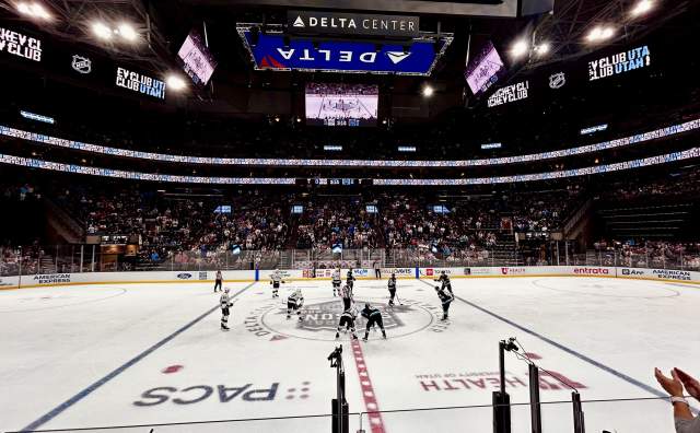 Utah Hockey Club on the Ice at the Delta Center
