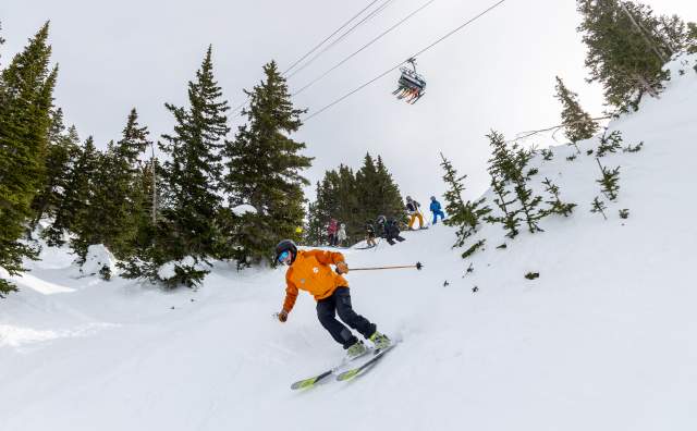 Alta’s Supreme Bowl off of the Supreme Lift allows expert skiers deep stashes of fresh snow to carve.