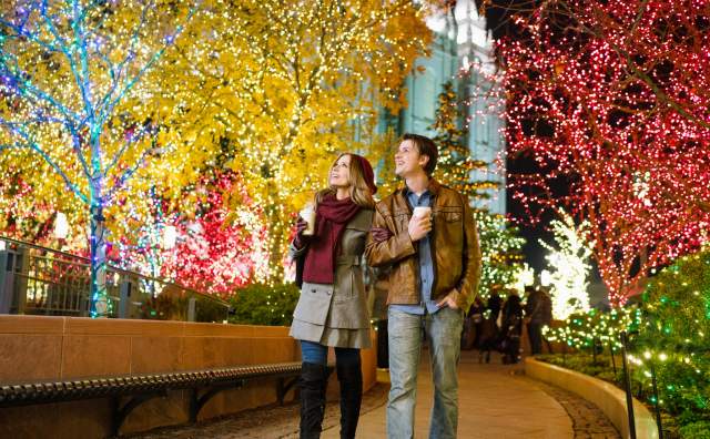 See the Temple Square Lights in downtown Salt Lake