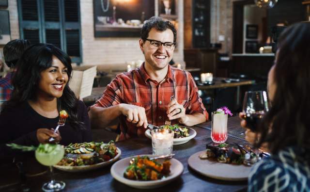 Friends dining at Pallet in Salt Lake