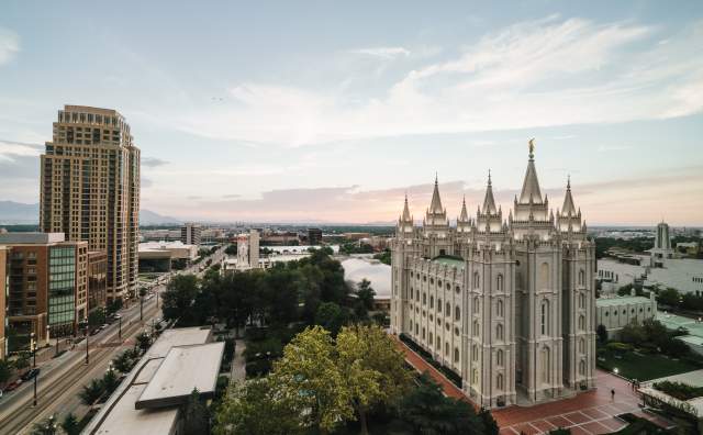 Downtown Salt Lake and Temple