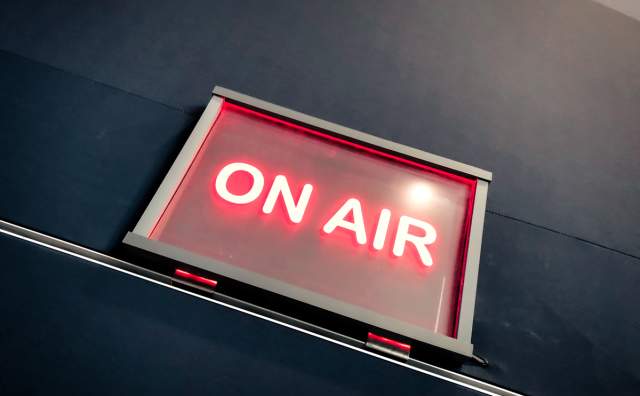 "On Air" sign at the Visit Salt Lake Media Center