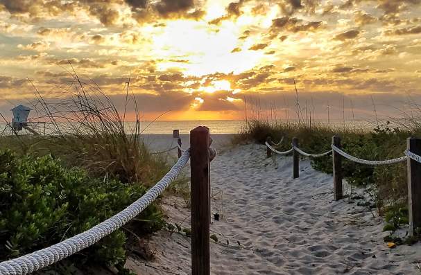 Beach Path In Sunset
