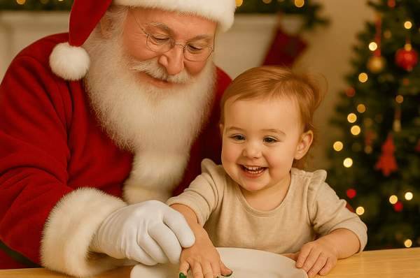 santa experience at glazed pottery